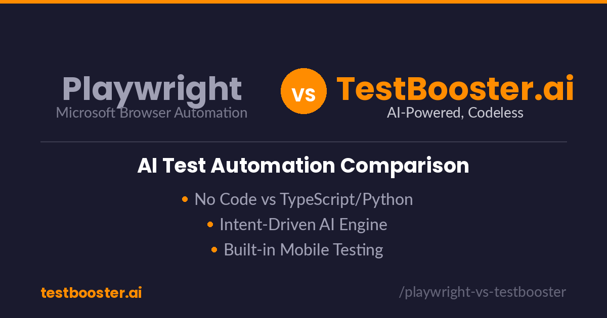 Playwright vs TestBooster — AI Test Automation Comparison